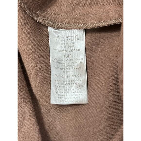 Lanvin Crew Neck Knee-Length Sheath Side Ruched Taupe Tan Dress Size 40/ US 6-9 - Picture 10 of 11